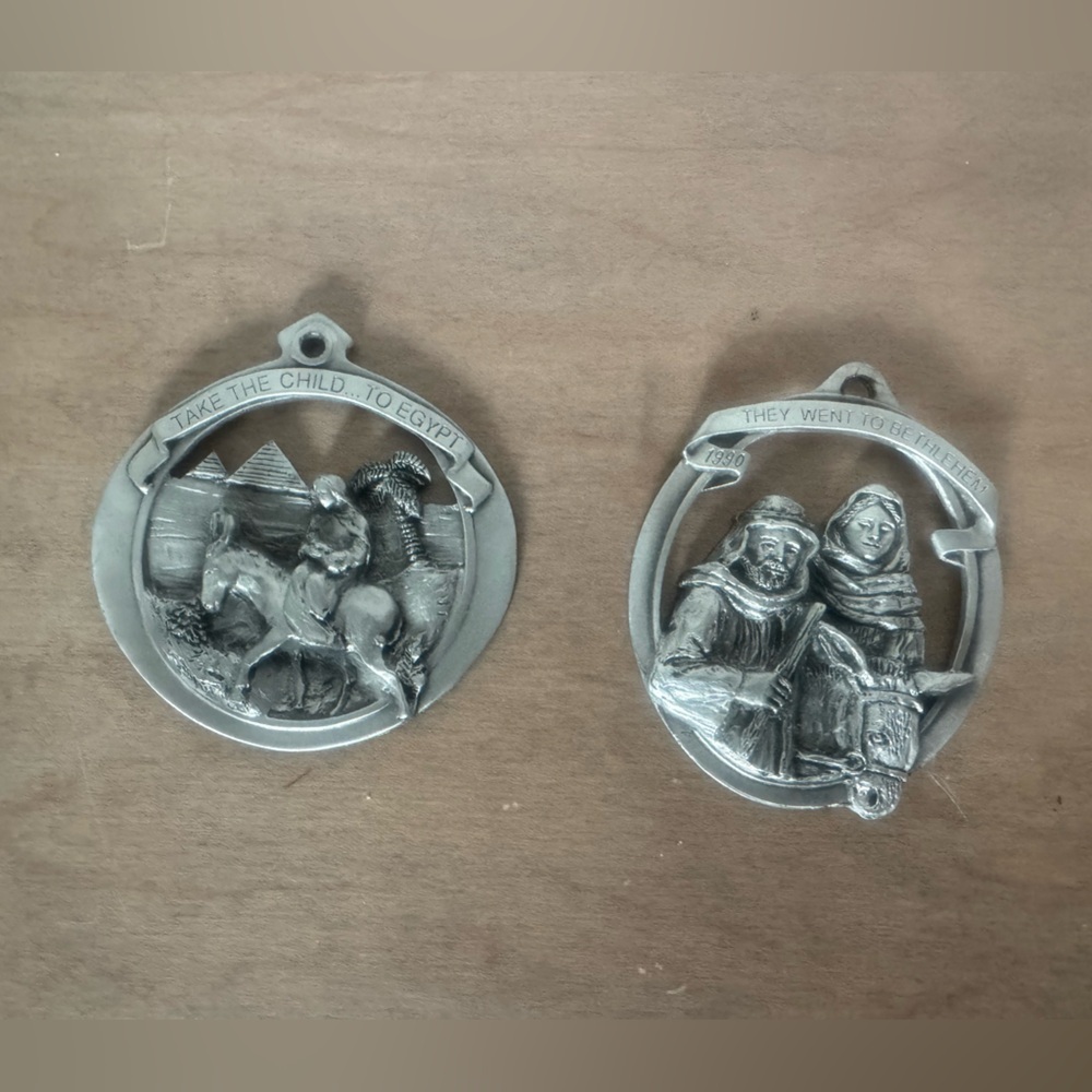 Vintage Fine Pewter 1990 Limited Edition CPH Ornaments Made In The USA